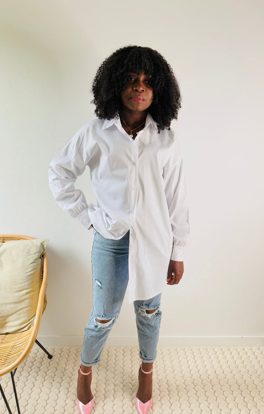 Chemise ample blanche – Élégance décontractée