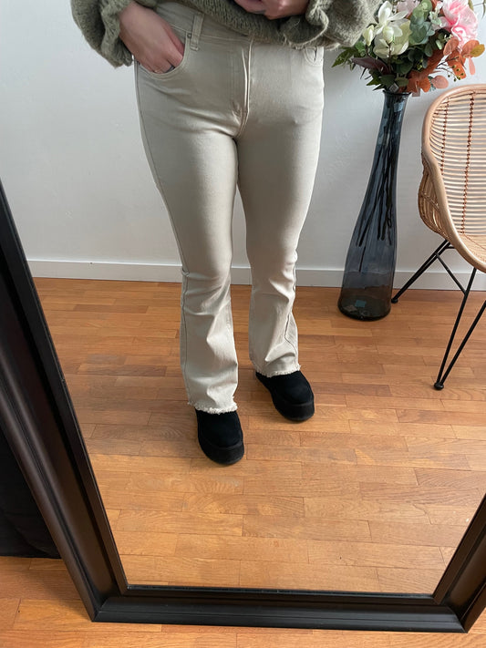 Pantalon bootcut crème